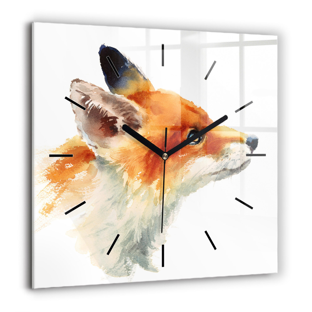 Négyzet alakú üvegóra 60x60 Akvarell fiatal róka