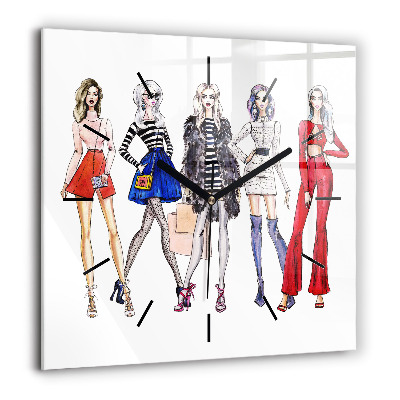 Négyzet alakú üvegóra 60x60 Divatos lányok