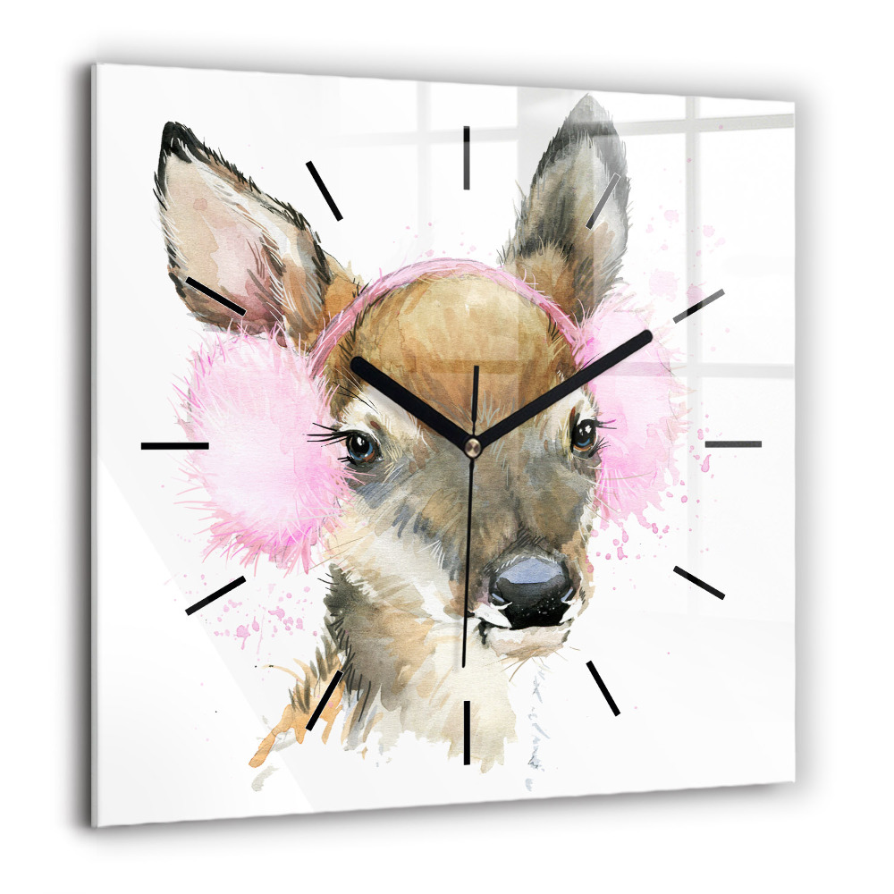 Szögletes fali üvegóra 60x60 Erdei szarvas