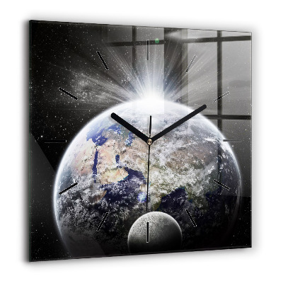 Szögletes üvegóra 60x60 Föld Hold Nap