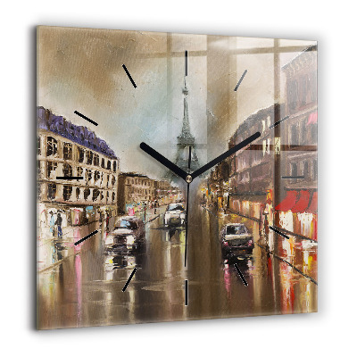 Szögletes üvegóra 60x60 Párizs város építészete