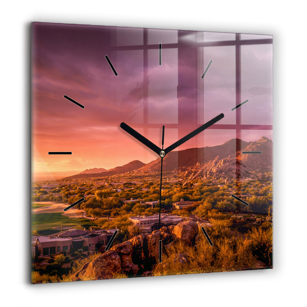 Szögletes üvegóra 60x60 Észak-Scottsdale-i naplemente