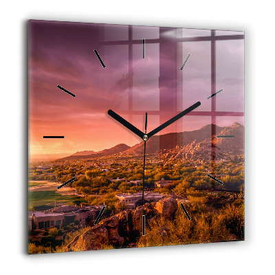 Szögletes üvegóra 60x60 Észak-Scottsdale-i naplemente