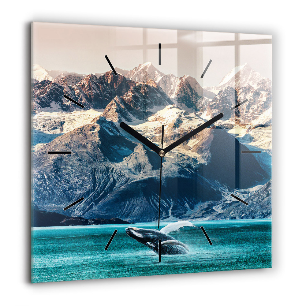 Négyzet alakú üvegóra 60x60 Bálna víz