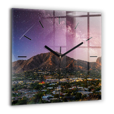 Szögletes üvegóra 60x60 Hegyi táj