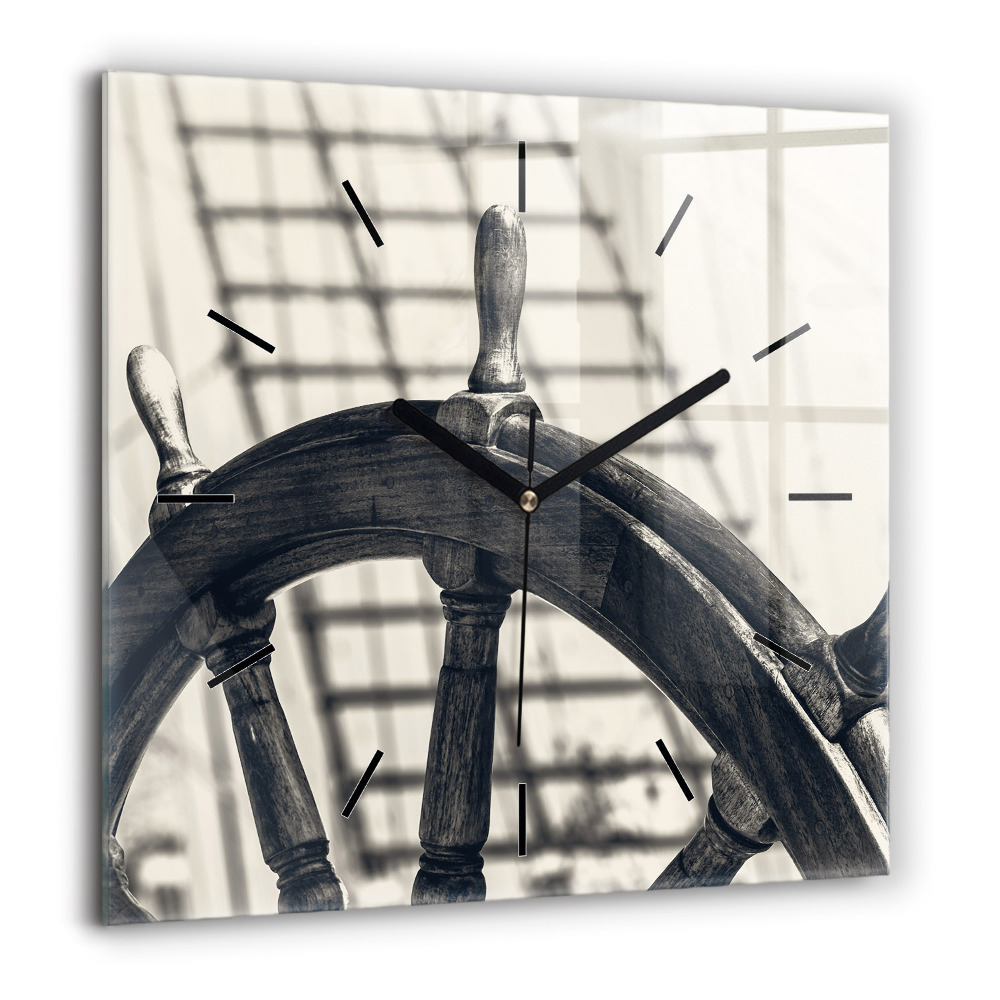 Négyzet alakú üvegóra 60x60 Ősi hajó