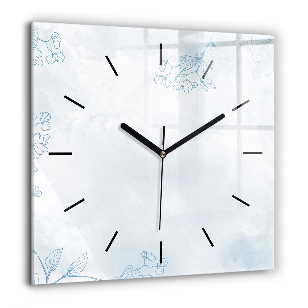 Négyzet alakú üvegóra 60x60 Növények vázlata