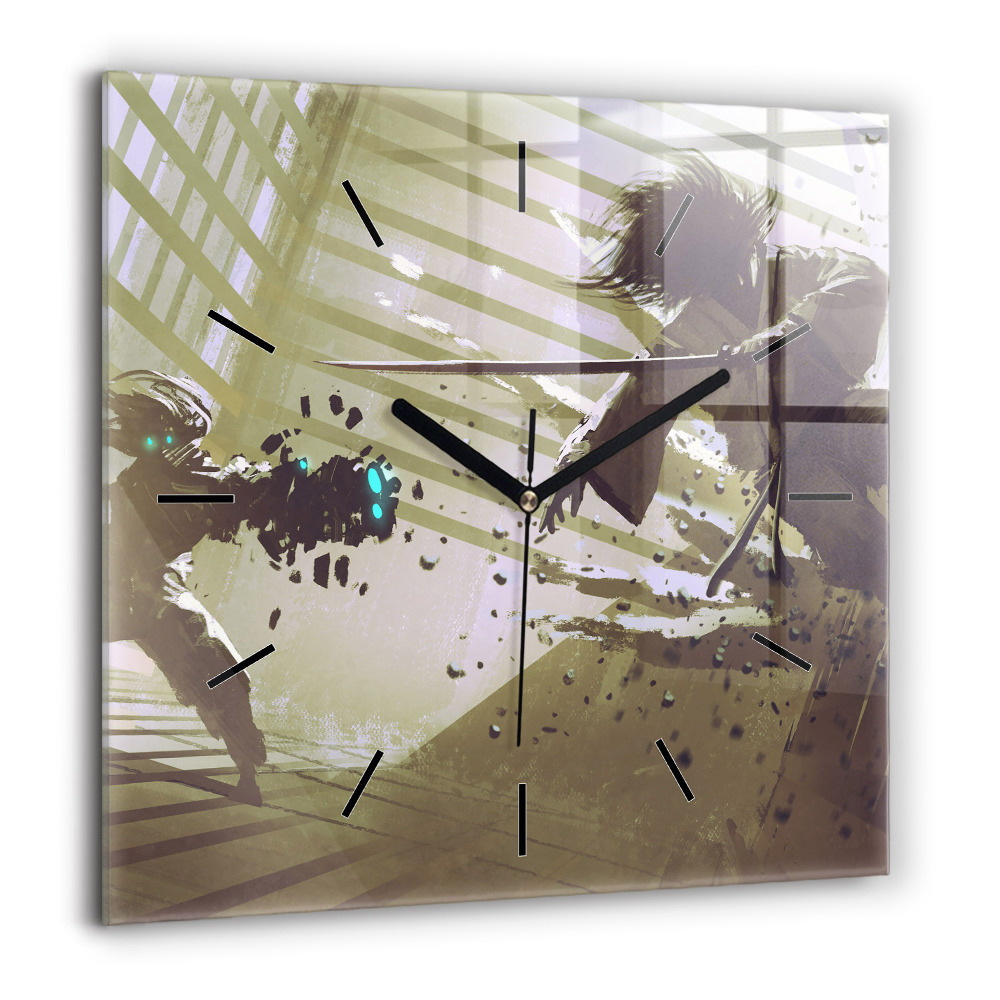 Négyzet alakú üvegóra 60x60 Harc robot és szamuráj között