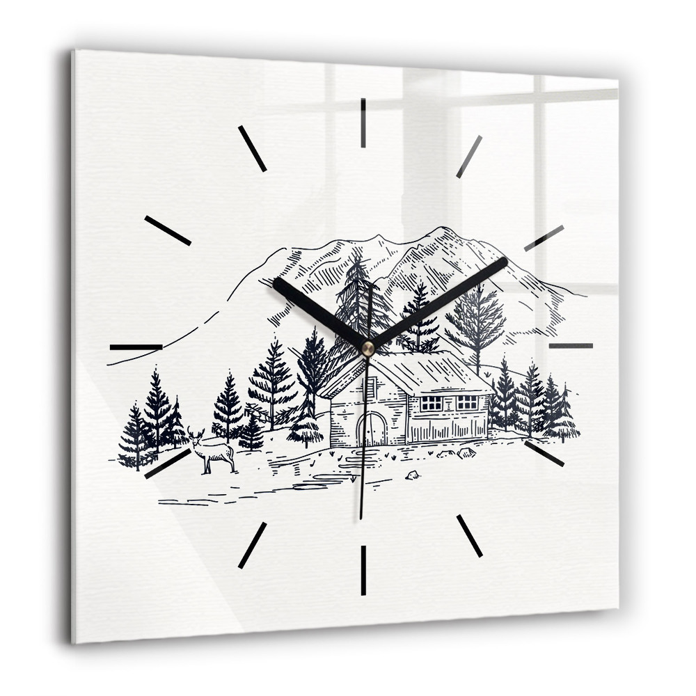 Négyzet alakú üvegóra 60x60 Rajzfilm város