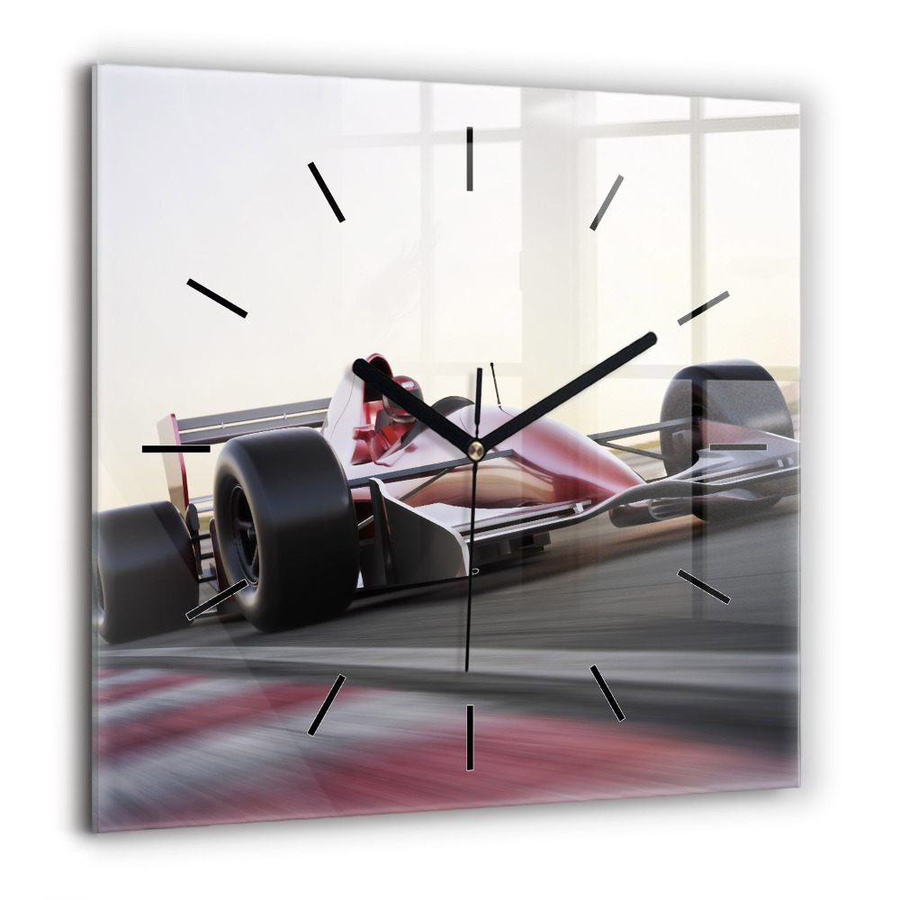 Négyzetes üvegóra 60x60 Sport versenyautó