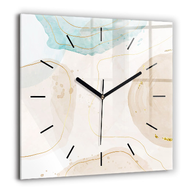 Négyzetes üvegóra 60x60 Akvarell foltok