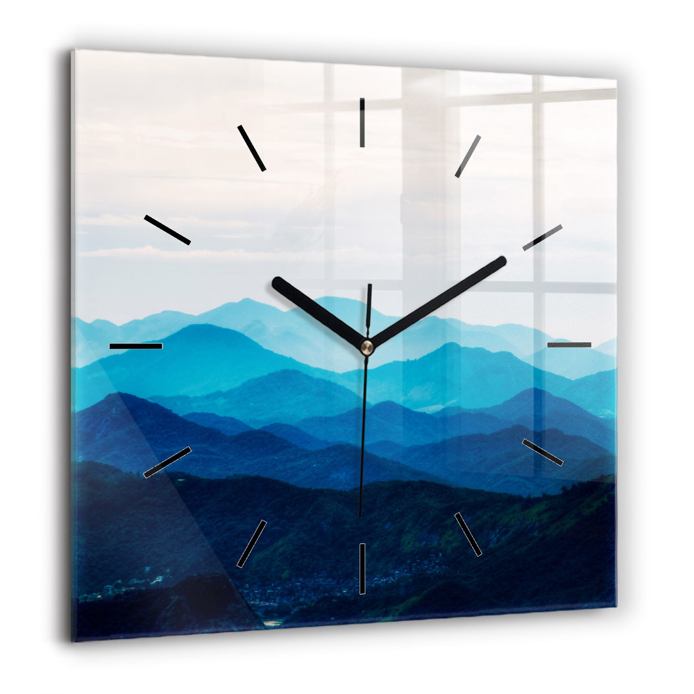 Szögletes fali üvegóra 60x60 Akvarell hegyek