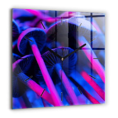 Négyzetes üvegóra 60x60 Varázslatos színes gombák