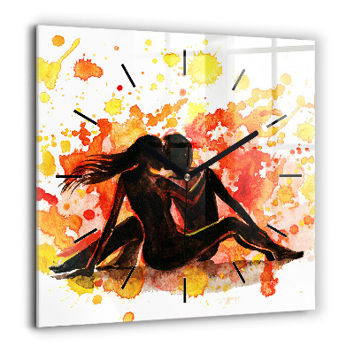 Szögletes üvegóra 60x60 Szerelem és egy szerelmes pár