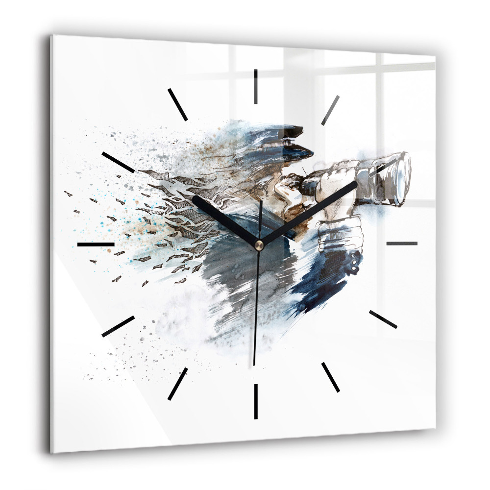 Négyzetes üvegóra 60x60 Kapitány távcsővel