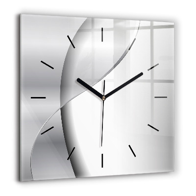 Négyzetes üvegóra 60x60 Ezüst absztrakció