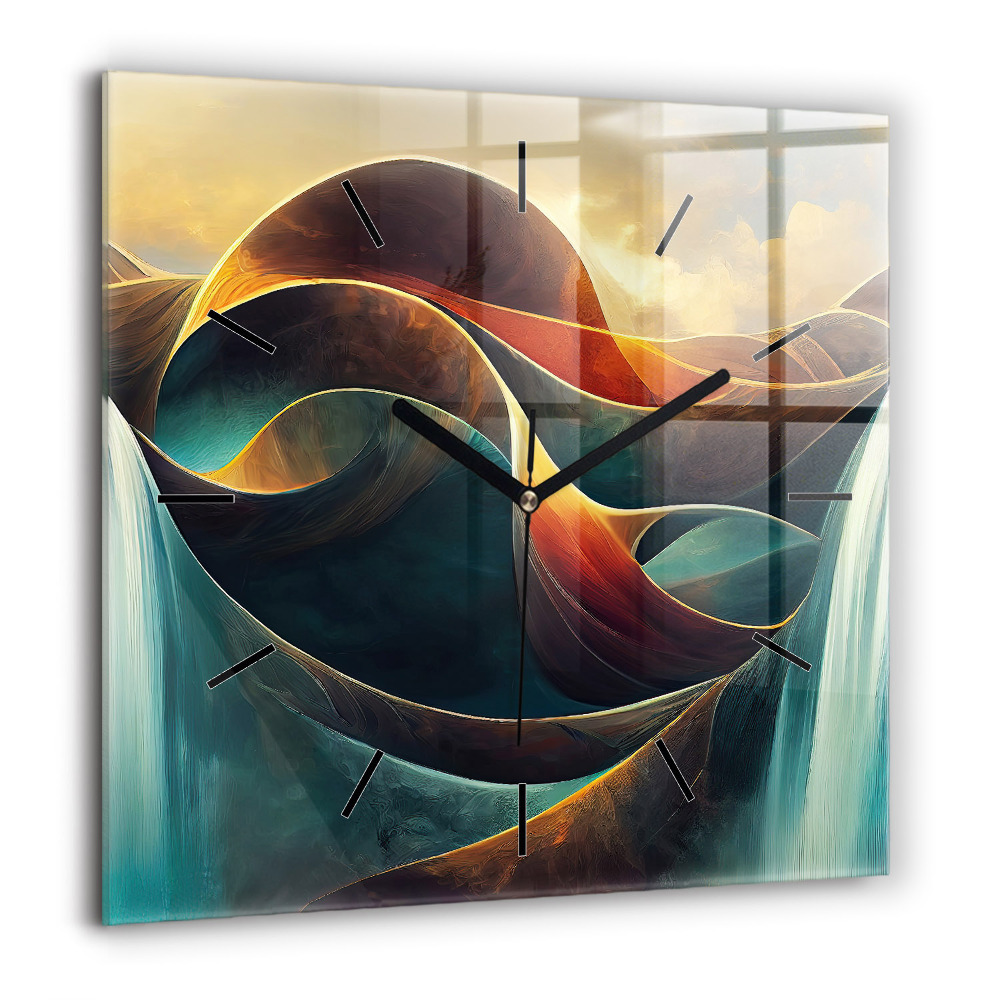 Szögletes fali üvegóra 60x60 Folyó vízesés