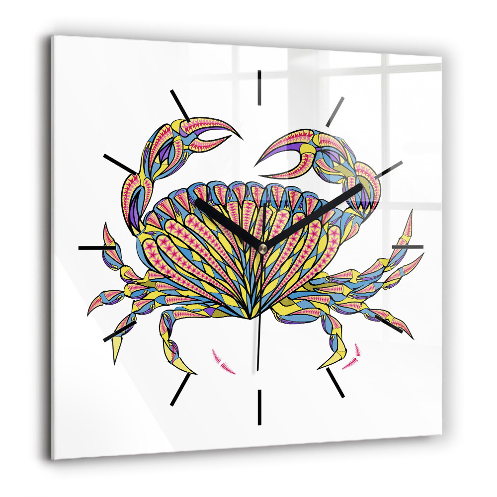 Négyzetes üvegóra 60x60 Etnikai rák