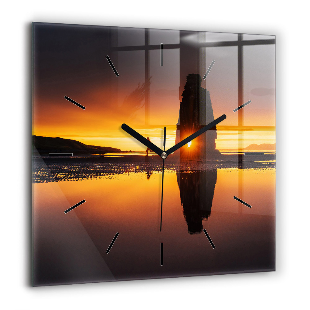 Szögletes fali üvegóra 60x60 Futó és naplemente