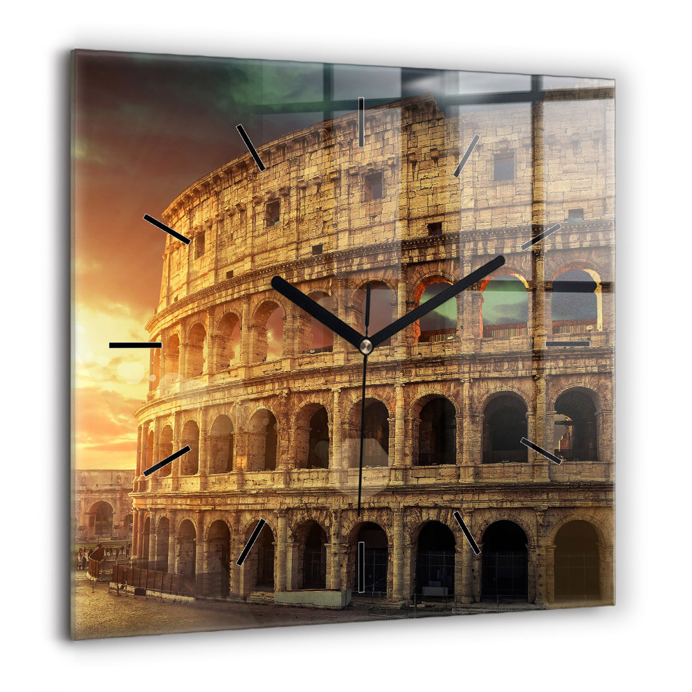 Négyzet alakú üvegóra 60x60 Római Colosseum