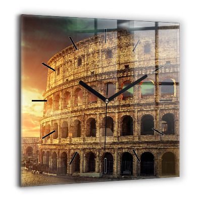 Négyzet alakú üvegóra 60x60 Római Colosseum