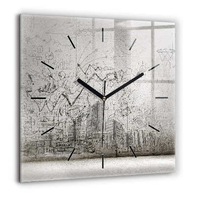 Szögletes üvegóra 60x60 Egy város vázlata