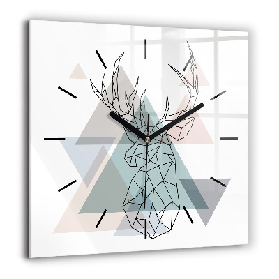 Négyzetes üvegóra 60x60 Rénszarvas skandináv stílusban
