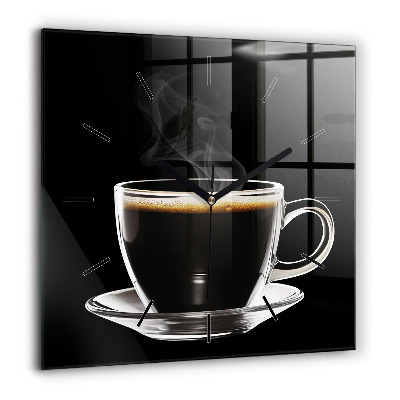 Szögletes üvegóra 60x60 Fekete kávé