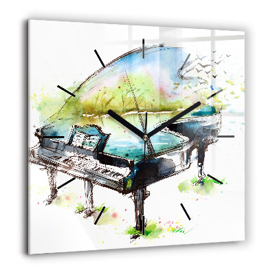 Négyzet alakú üvegóra 60x60 A 4 évszak illusztrációja