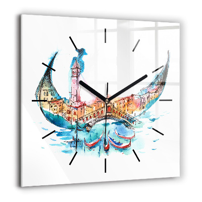 Négyzetes üvegóra 60x60 Olaszország - A velencei gondola