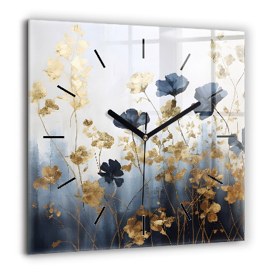 Szögletes fali üvegóra 60x60 Absztrakt virágok