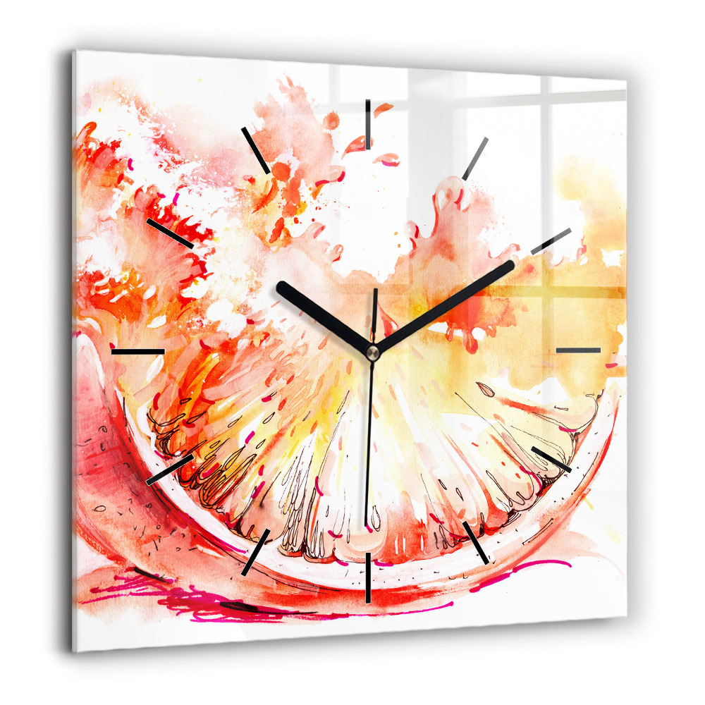 Négyzetes üvegóra 60x60 Festett narancs