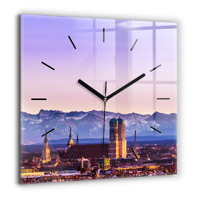 Négyzet alakú üvegóra 60x60 Német Alpok München