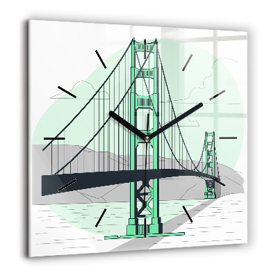 Szögletes fali üvegóra 60x60 Zöld híd
