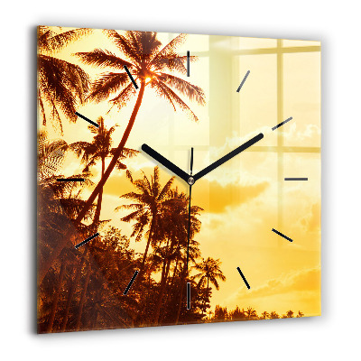 Szögletes fali üvegóra 60x60 Napfényes pálmafák