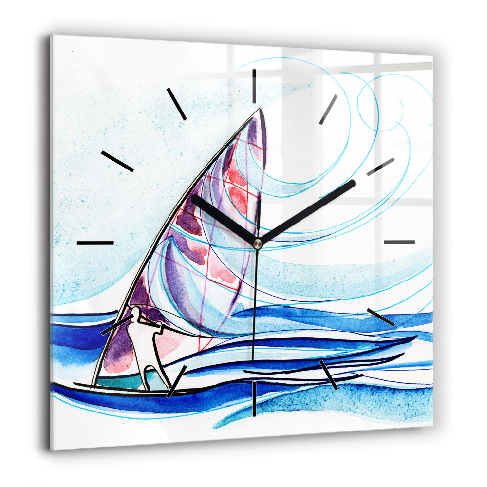 Négyzet alakú üvegóra 60x60 Szörfdeszka