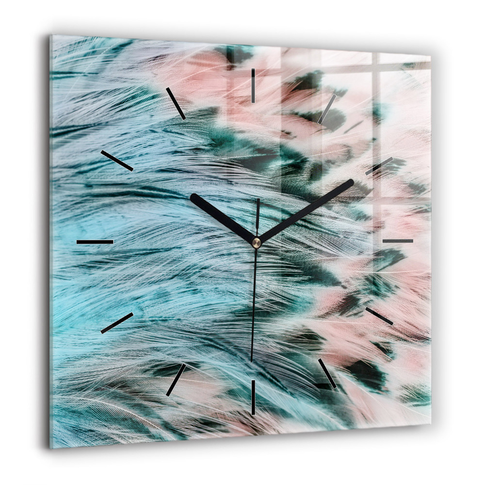 Négyzetes üvegóra 60x60 Színes tollak