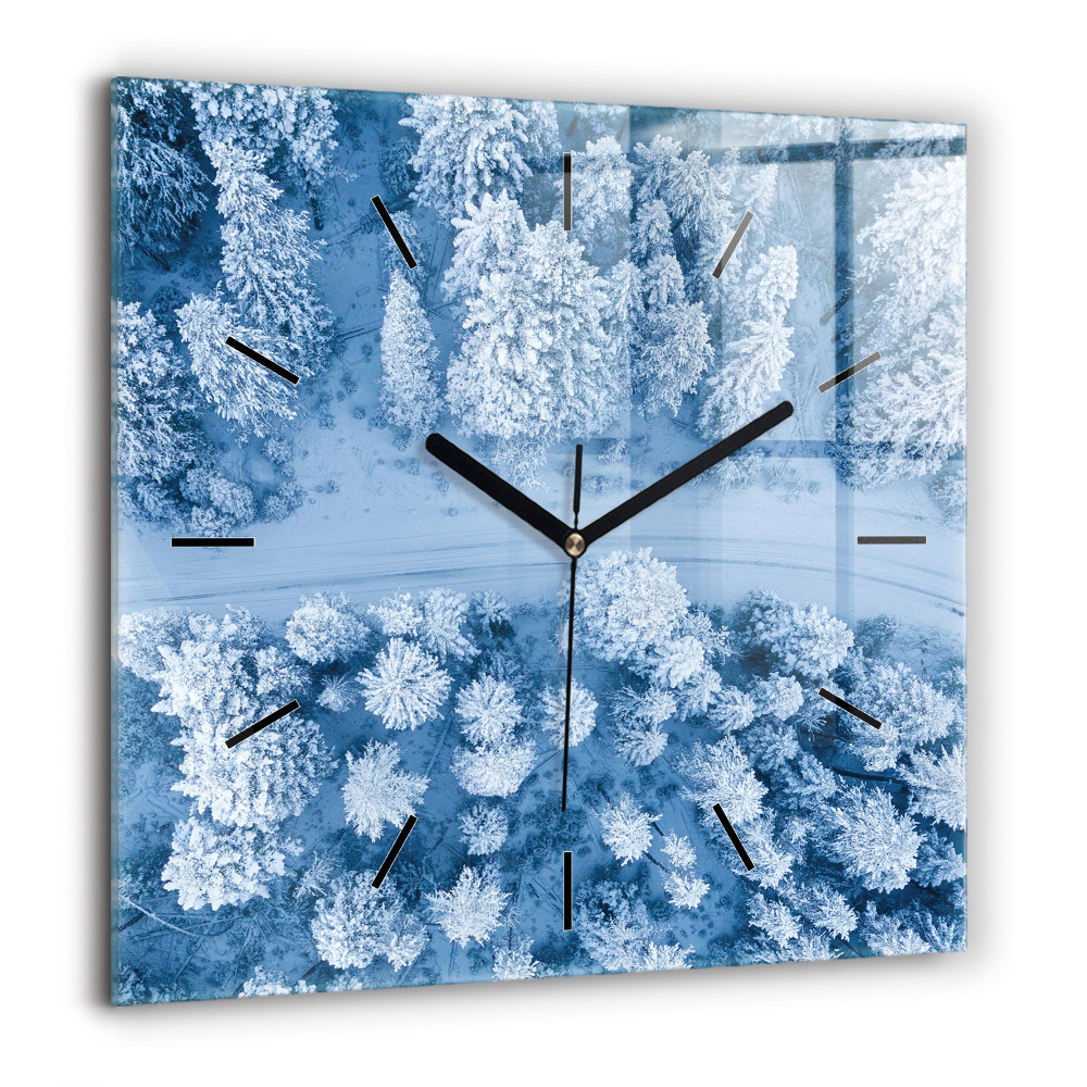 Négyzetes üvegóra 60x60 Erdő drónról