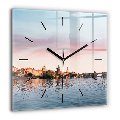 Négyzetes üvegóra 60x60 Károly-híd Prágában