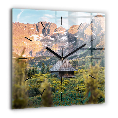Négyzetes üvegóra 60x60 Házikó a Tátrában