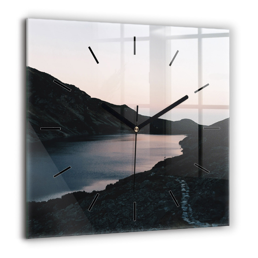 Szögletes fali üvegóra 60x60 Tó és hegyek