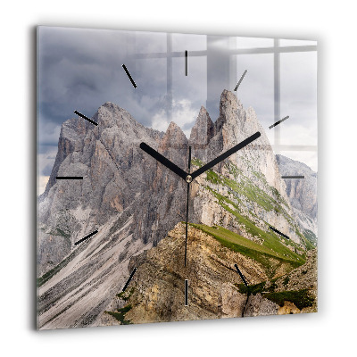 Négyzet alakú üvegóra 60x60 Sziklás hegyek