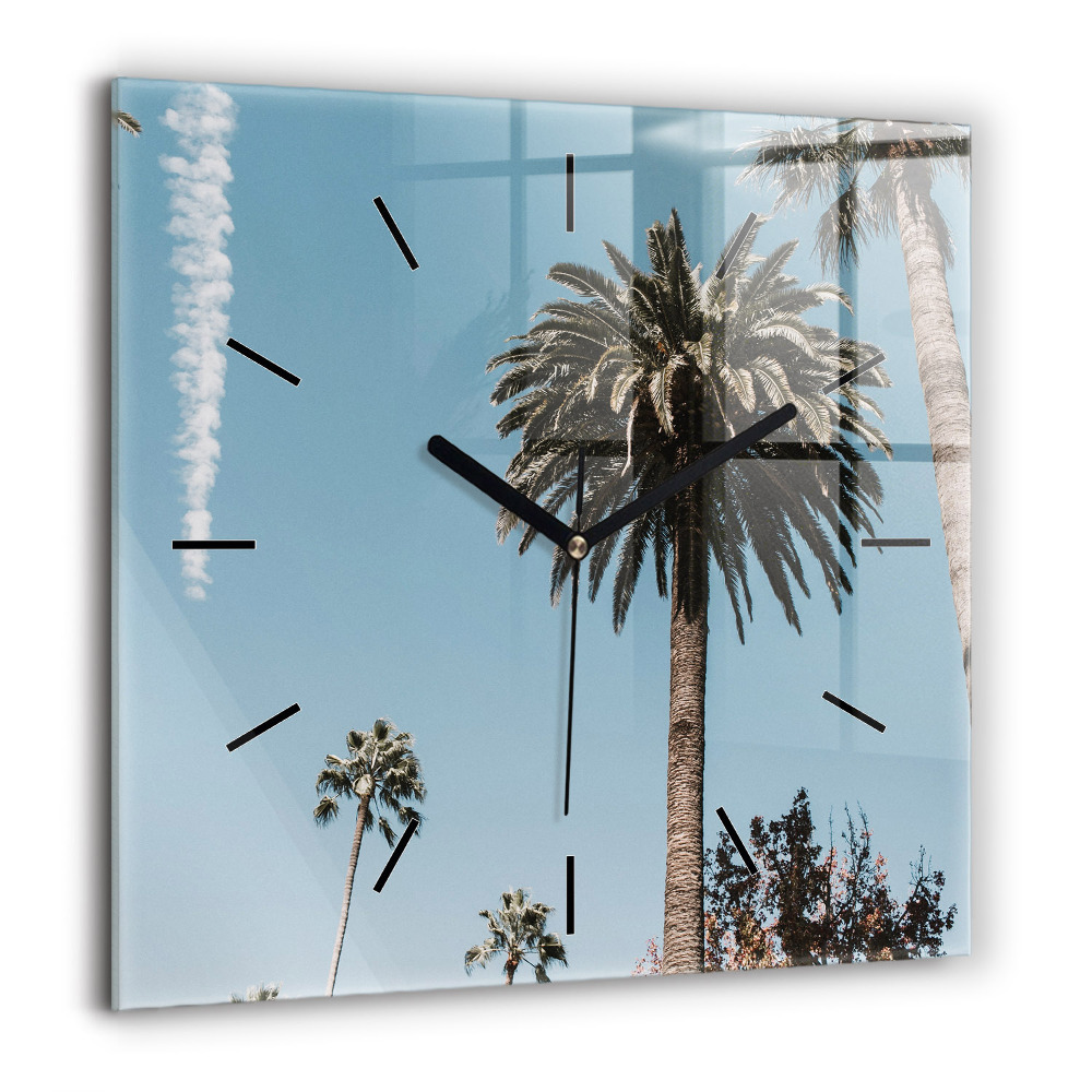 Szögletes fali üvegóra 60x60 Pálmafák Los Angelesben