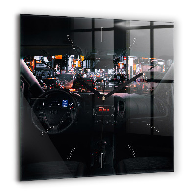 Négyzet alakú üvegóra 60x60 Autó Tokióban