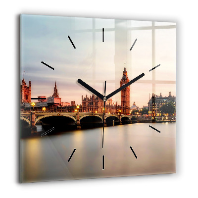 Szögletes fali üvegóra 60x60 Big Ben londoni égbolt