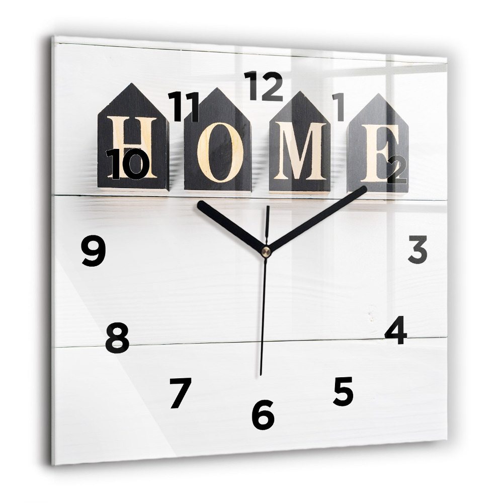 Szögletes üvegóra 60x60 Ház felirat