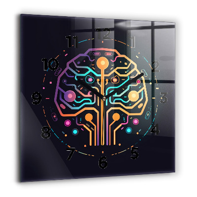 Négyzet alakú üvegóra 60x60 Színes absztrakció