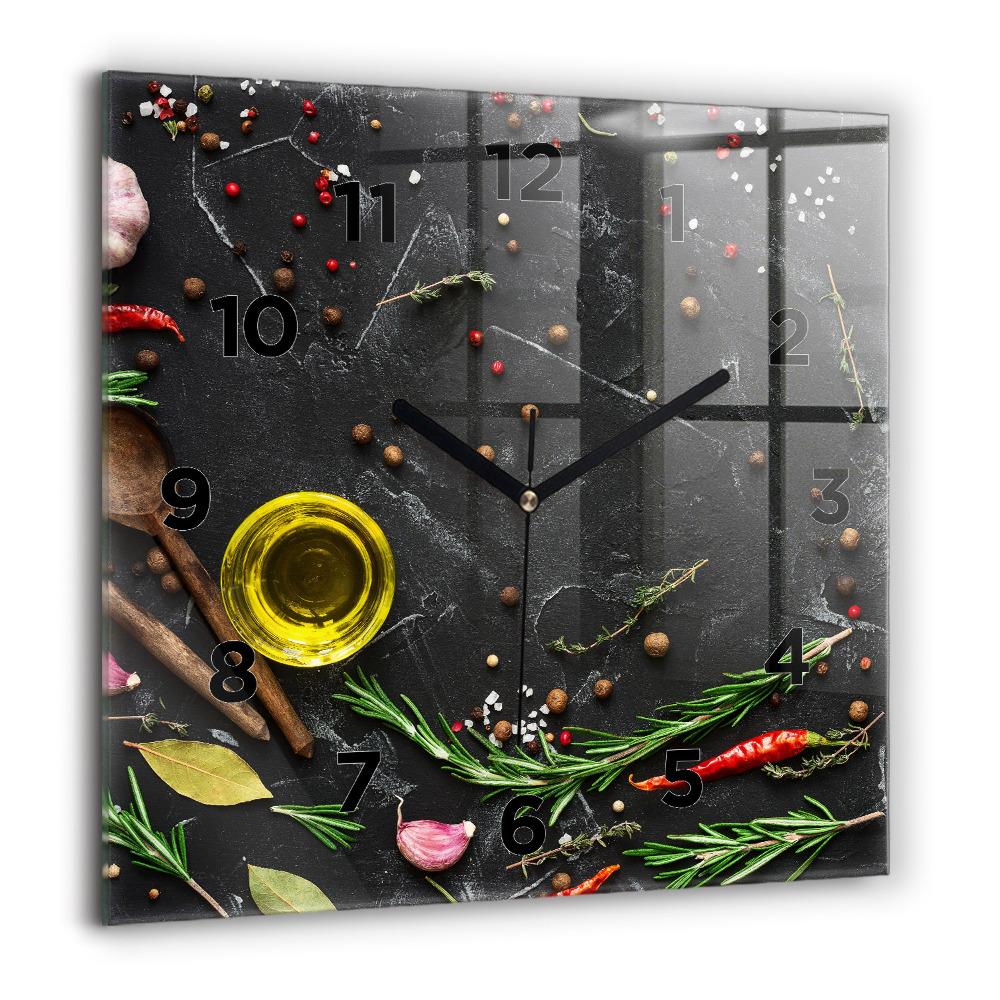 Szögletes fali üvegóra 60x60 Fűszerek a pulton