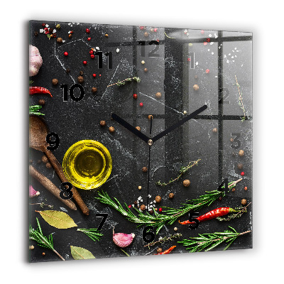 Szögletes fali üvegóra 60x60 Fűszerek a pulton