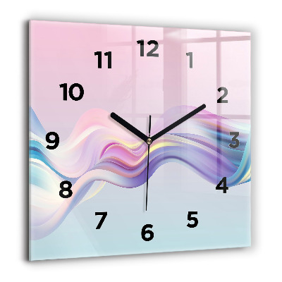 Szögletes üvegóra 60x60 Hullámok pasztell absztrakciója